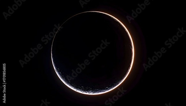 Fototapeta Crescent Planet with Glowing Atmosphere