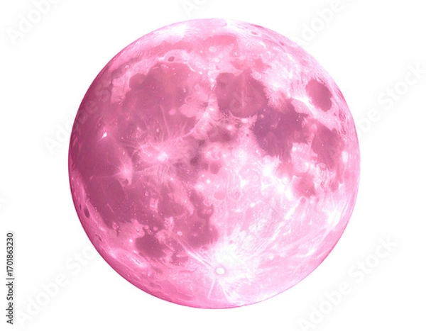 Fototapeta Minimalist Soft Pink Moon Casting Light in Darkness