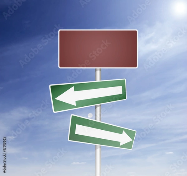 Fototapeta blank board for text with direction choise