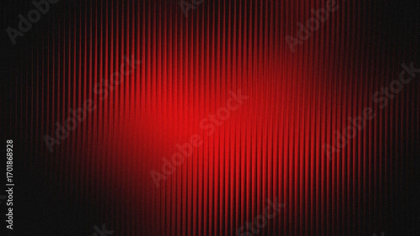 Fototapeta Vertical striped glass background with red and black gradations. Wavy glass texture, striped frosted surface