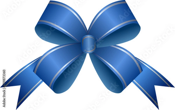 Obraz blue bow satin illustration 