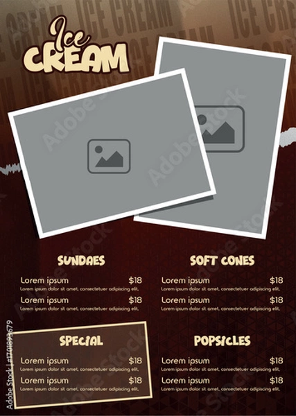 Fototapeta Creative Ice Cream Menu Card Design
