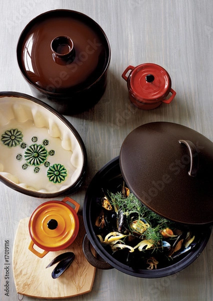 Obraz assorted baking dishes, cookware, casserole pots