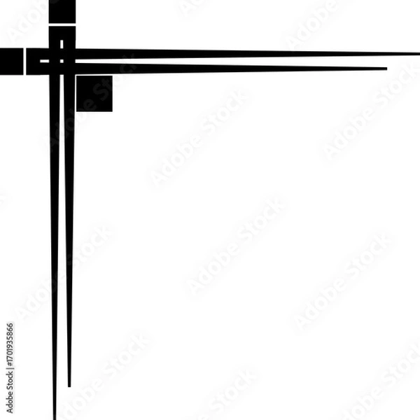 Fototapeta black line corner frame decoration
