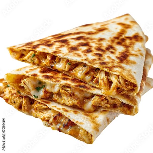 Fototapeta Chicken Quesadilla on transpart background
