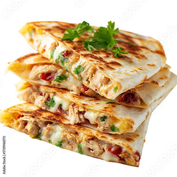 Fototapeta Chicken Quesadilla on transpart background