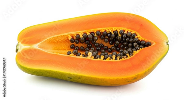 Obraz Sliced Papaya on White Background