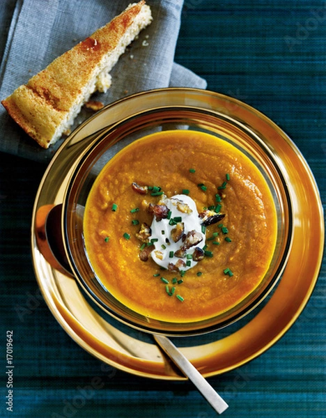 Obraz pumpkin and apple soup, appetizer