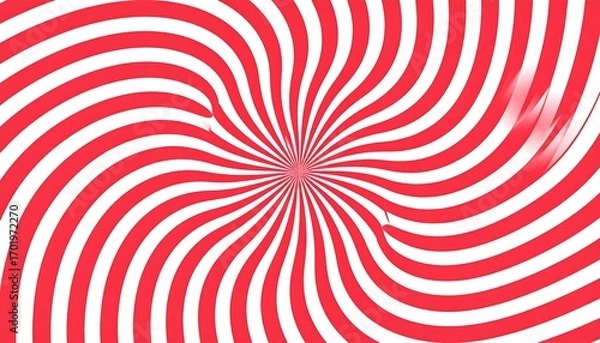 Obraz A vibrant, radiating design features swirling red and white stripes, creating a dynamic visual effect.