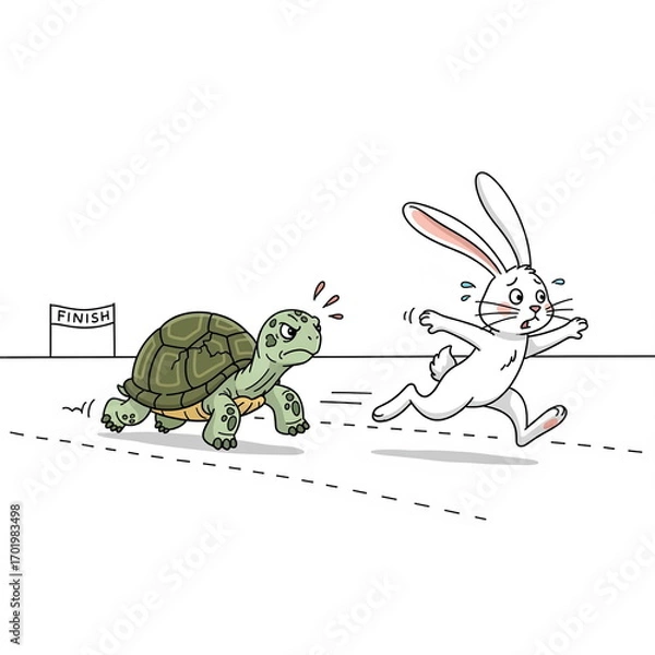 Obraz the tortoise and the hare are racing