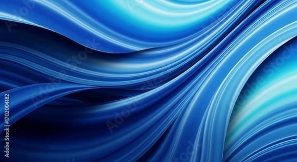 Obraz Abstract flowing blue ribbons
