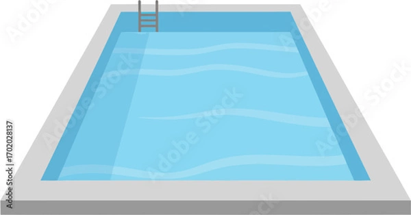 Fototapeta Simple Flat Design Illustration of Swimming Pool with Ladder Element