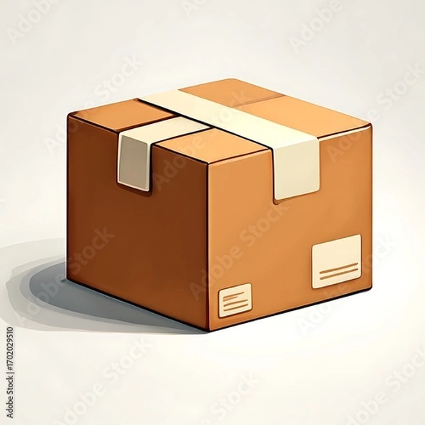 Fototapeta Secure Cardboard Shipping Box For Protecting Your Packages During Transit