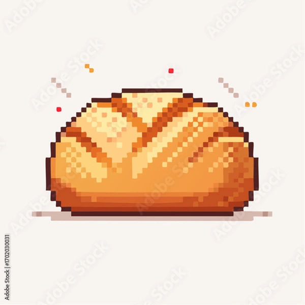Obraz Pixel Bread Icon RPG Food Item