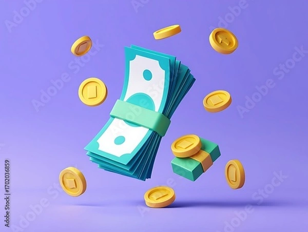 Fototapeta Accumulating Wealth and Financial Prosperity Through Smart Investments and Savings Strategies