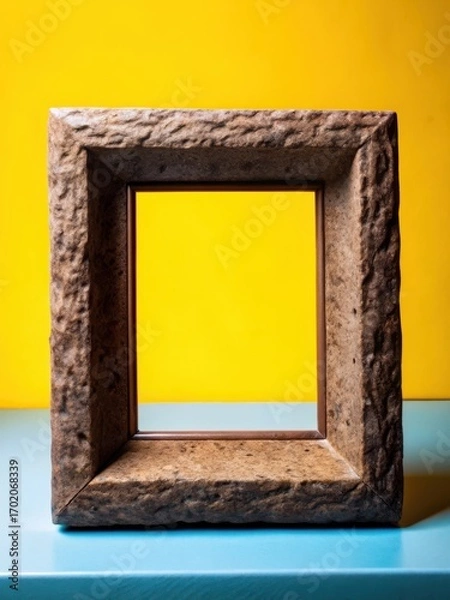 Obraz Empty Stone Picture Frame Isolated On White Background