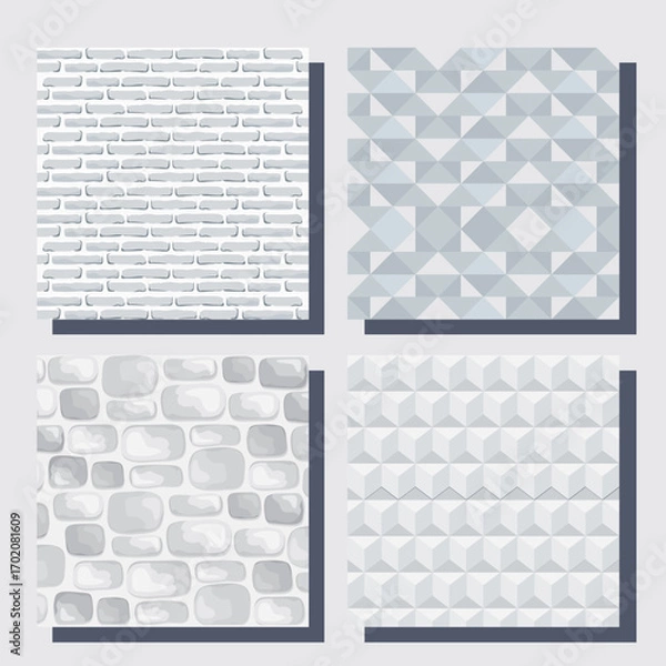 Fototapeta Seamless Abstract Pattern Set | Modern Geometric & Floral Textures for Graphic Design, Branding & Digital Projects