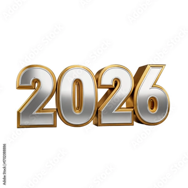 Obraz "Luxury Golden 2026 New Year Celebration Typography with Glitter Sparkles"