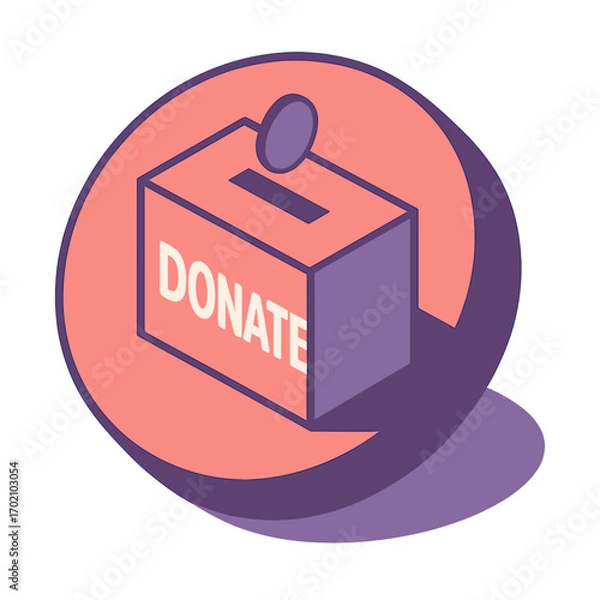 Fototapeta Donation box with a coin slot for charity and community support