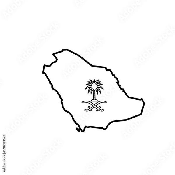 Obraz saudi arabia flag outline map