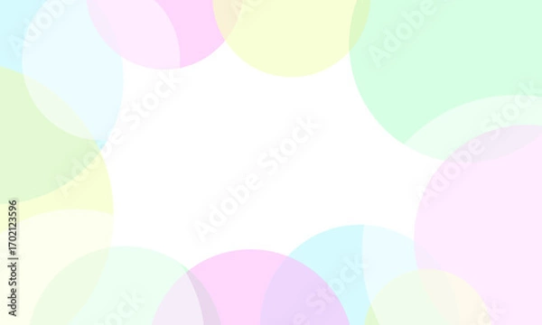 Fototapeta カラフルな光丸フレーム背景