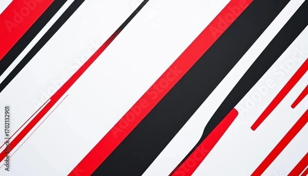 Fototapeta Abstract diagonal stripes of white, black, and red paper background,  background,  sharp