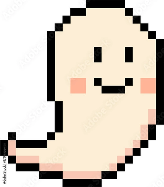 Obraz halloween ghost pixel art