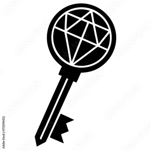 Fototapeta bouncing Key vector silhouette  