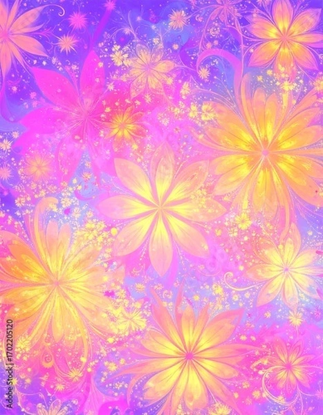 Obraz Vibrant floral abstract design