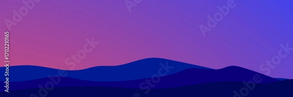 Fototapeta abstract mountain silhouette with smooth gradient colors, modern minimal design for backgrounds and wallpapers