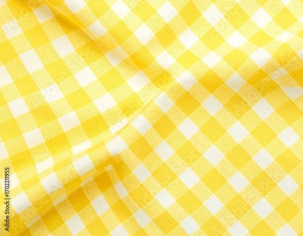 Obraz Yellow gingham fabric texture