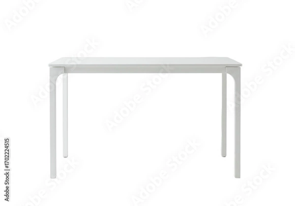 Fototapeta White table isolated on transparent background simple furniture design