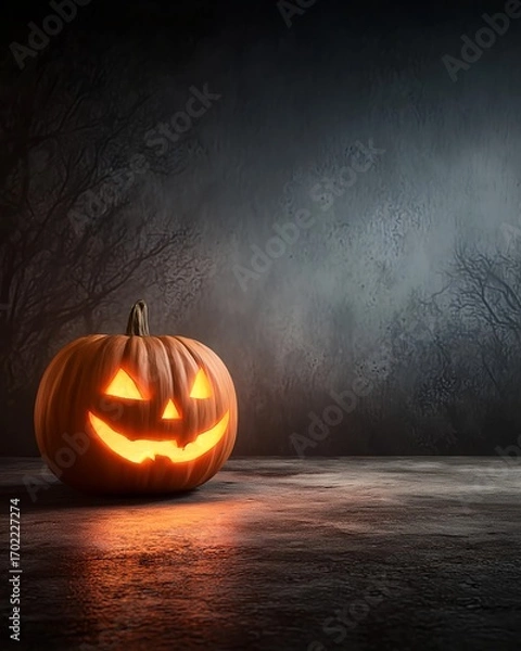 Fototapeta Lone Jack-0-Lantern Vigil