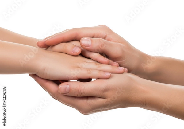 Obraz Caring hands isolated on transparent background