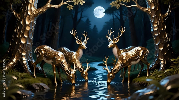 Obraz Deer in the forest wall decor 