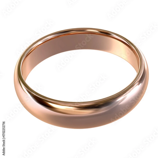 Obraz Elegant rose gold wedding band with a smooth polished finish perfect for symbolizing love and commitment on a special occasion showcased against a for emphasis on transparent background