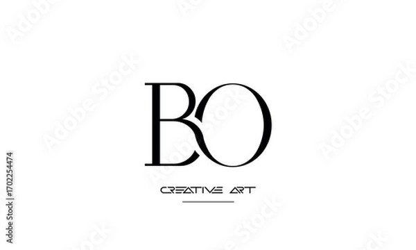 Obraz OB, BO, O, B abstract letters logo monogram