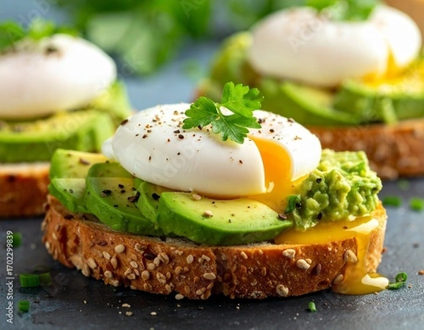 Obraz AVOCADO TOAST WITH EGG