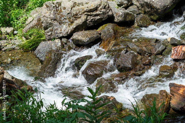 Fototapeta Waterfall in the mountains of Abkhazia.