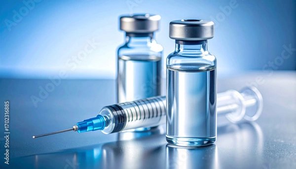 Obraz ワクチンの入ったバイアル瓶のイメージ