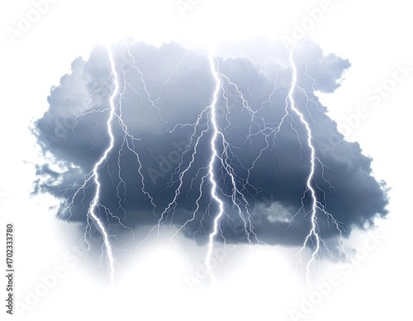 Fototapeta Stormy cloud with lightning