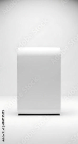 Fototapeta Minimalist White Curved Display Stand on a Bright Studio Background