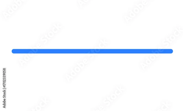 Fototapeta Blue horizontal line with rounded edges for underlines, dividers, highlights, and modern graphic design elements