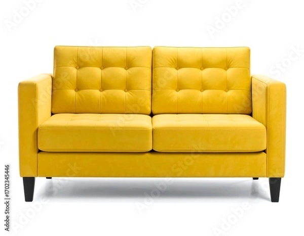 Fototapeta Yellow sofa against a white background