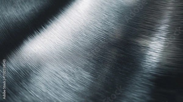 Fototapeta Close up of brushed metal surface showing fine lines and subtle color variations