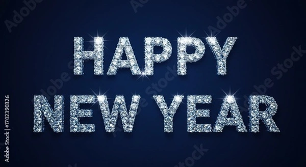 Fototapeta Diamond crystal 3D  Happy New Year