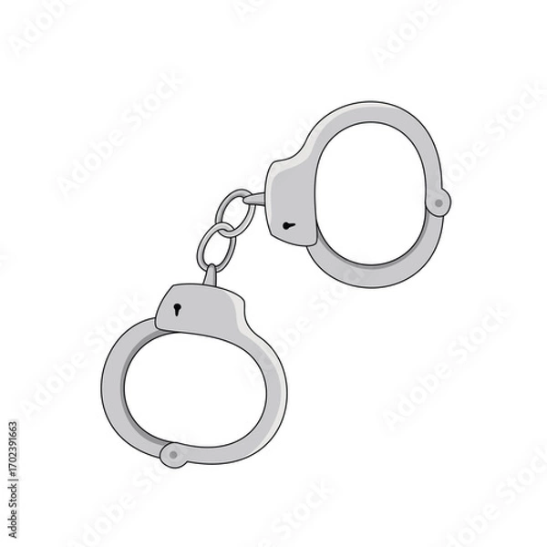 Obraz handcuffs cartoon design. cop equipment.