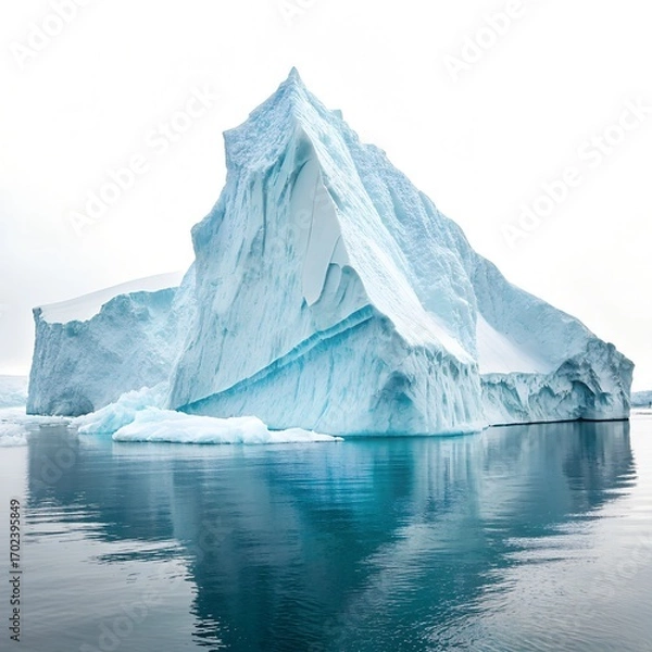 Fototapeta Majestic Iceberg Floating in Calm Waters Reflecting the Sky in Antarctica