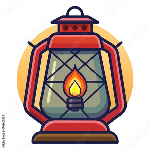 Obraz old oil lamp on white background