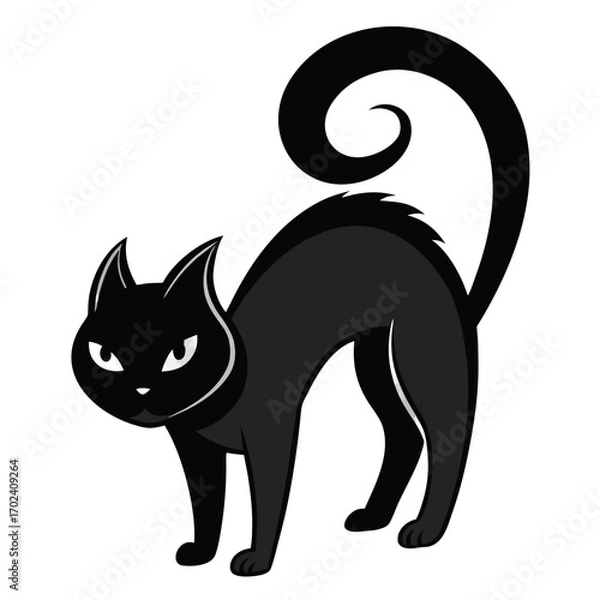 Obraz black and white cat